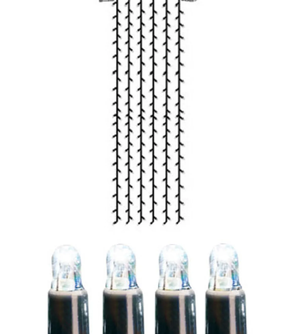 System LED Ljusgardin Extra 1*4m 204LED Svart/Kallvit