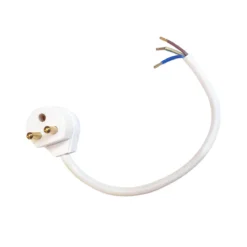TAKKONTAKT Klass 1 Jordad 19cm Kabel Vit Cottex