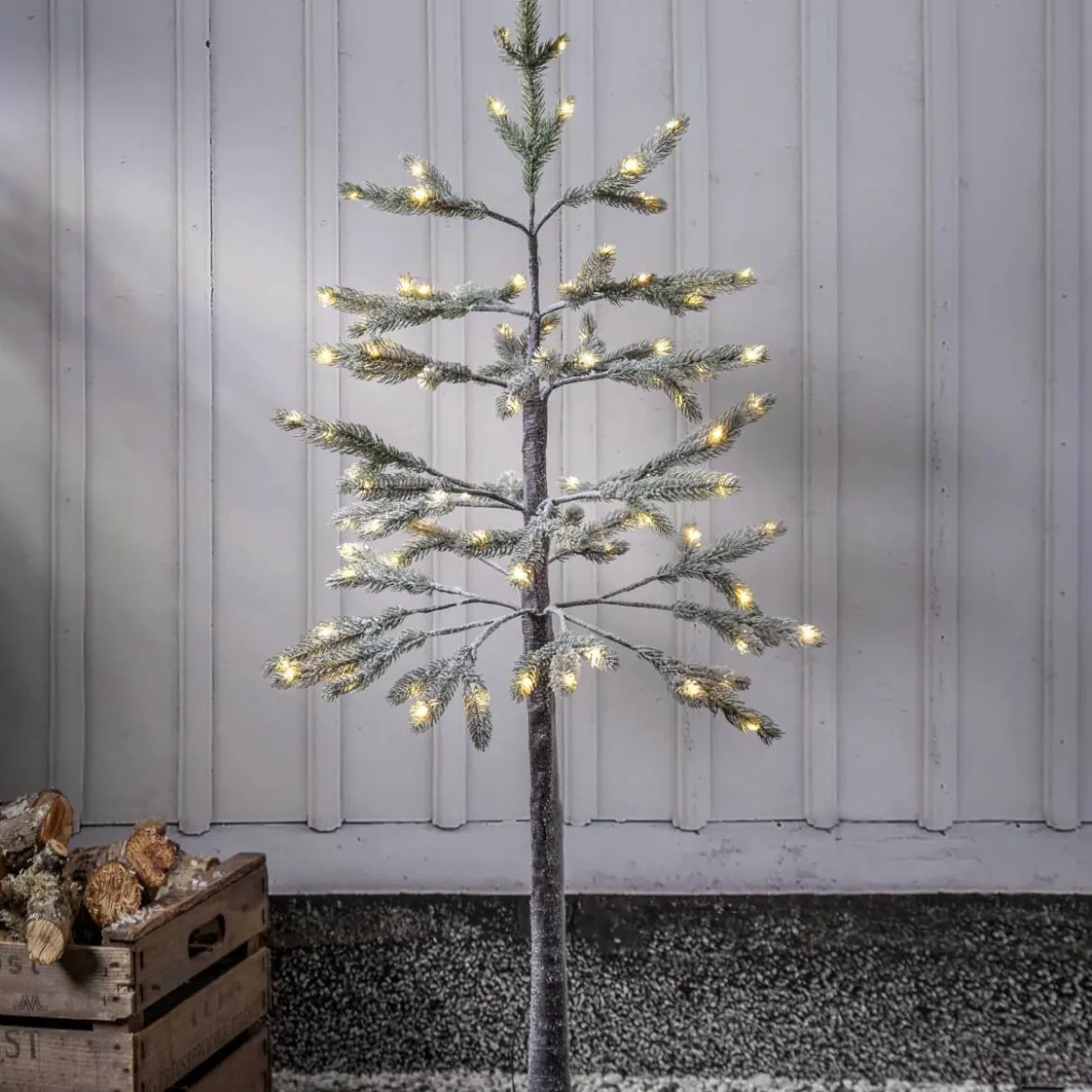 TANNE Julgran med LED 1,2m 95LED Varmvit/Grön