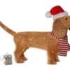 TECIDY Utomhusdekoration Hund Batteri 70cm Brun