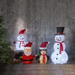 TECIDY Utomhusdekoration Snögubbe 1,2m Vit/Svart