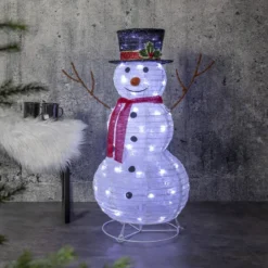 TECIDY Utomhusdekoration Snögubbe 90cm Vit