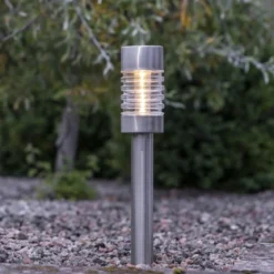 TERNI Solcells-pollare 42cm Silver