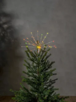 TOPSY Julgransbelysning Toppstjärna Batteri 35cm 100LED Silver