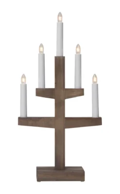 TRAPP Ljusstake 5L 46cm Brun