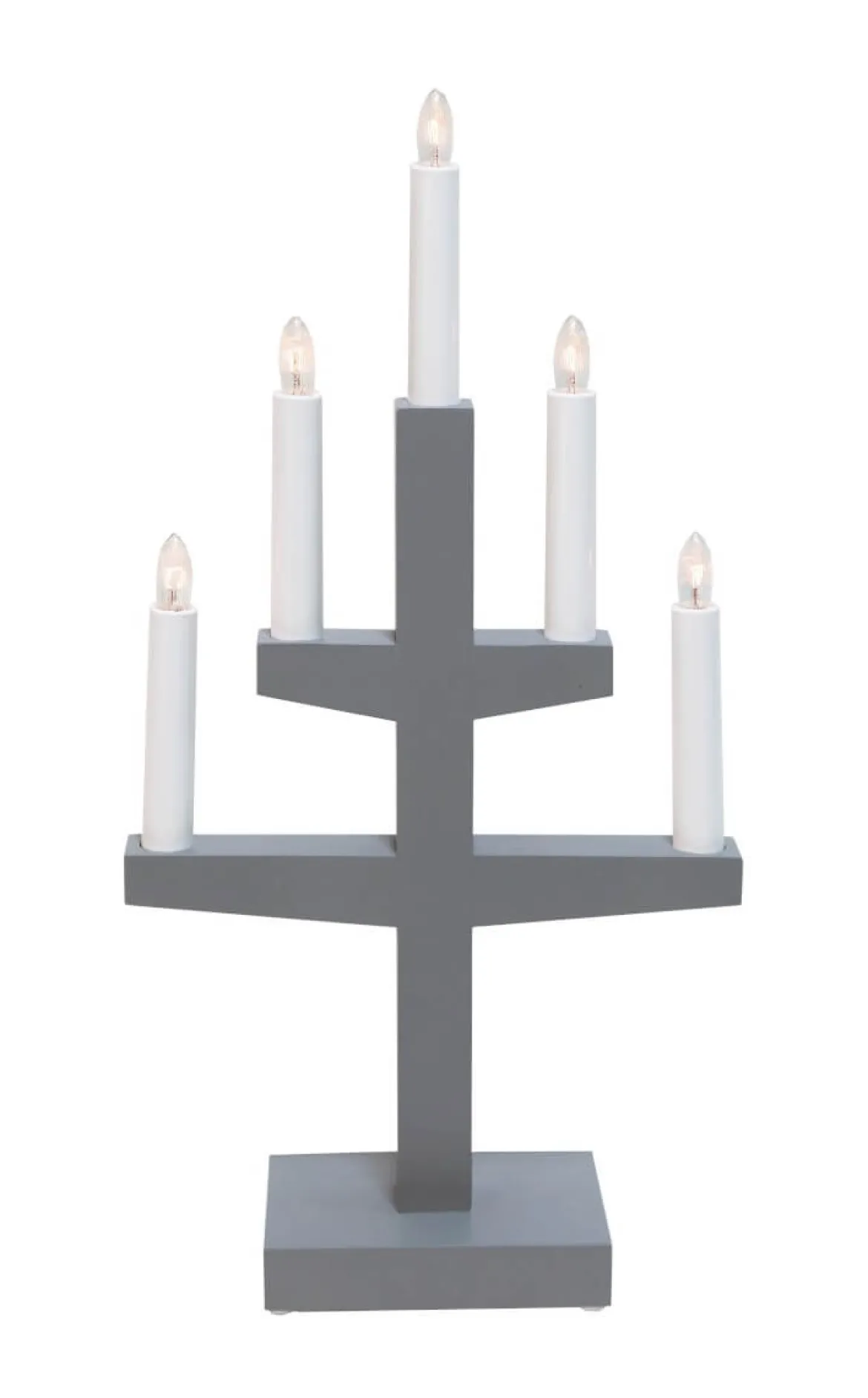 TRAPP Ljusstake 5L 46cm Grå