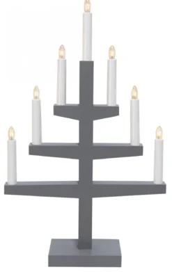 TRAPP Ljusstake 7L 54cm Grå