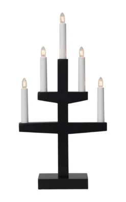 TRAPP Ljusstake 5L 46cm Svart
