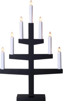 TRAPP Ljusstake 7L 54cm Svart
