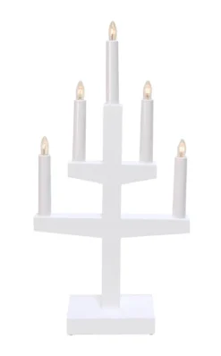 TRAPP Ljusstake 5L 46cm Vit