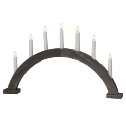 TRAPP Träljusstake 7L 34cm Båge Brun