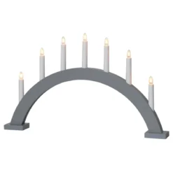 TRAPP Träljusstake 7L 34cm Båge Grå