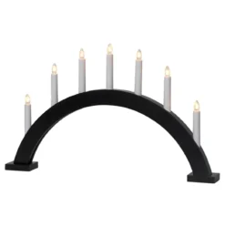 TRAPP Träljusstake 7L 34cm Båge Svart