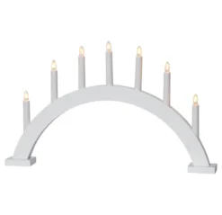 TRAPP Träljusstake 7L 34cm Båge Vit