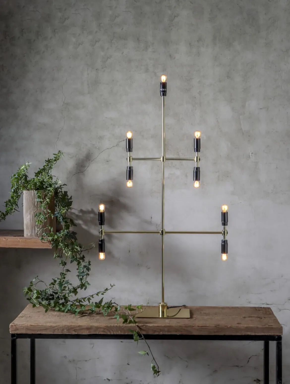TWICE Ljusstake 9L 91cm Mässing