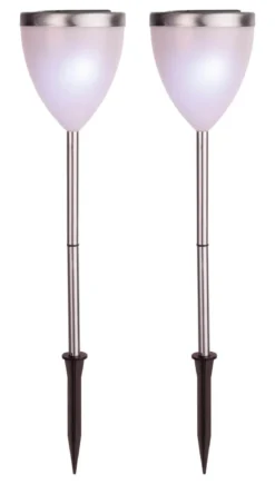 VIGO 2-PACK Solcells-Pollare 34cm Vit