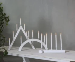 VIND Ljusstake 5L 40cm Vit