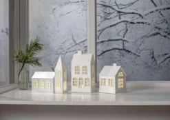 VINTER Inomhusdekoration Hus Batteri 15,5cm Vit