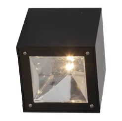 WALLY CUBE Vägglykta Solcell 10cm Svart
