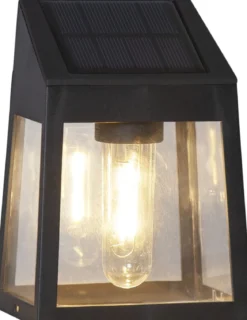 WALLY FILAMENT Solcells-vägglykta 2-Pack 13,5cm Svart