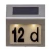 WALLY Husnummerskylt Solcell 20cm Silver