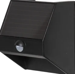 WALLY 50/5 LUMEN Solcells-vägglykta 11cm Svart
