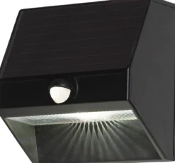 WALLY 50/5 LUMEN Solcells-vägglykta 11cm Svart