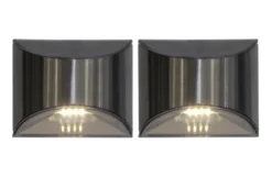WALLY Vägglykta Solcell 2-Pack 8cm Silver
