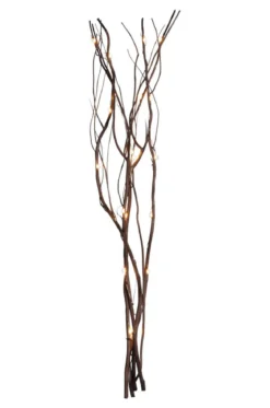 WILLOW DEWDROP Dekorationskvist 8cm 24LED Brun