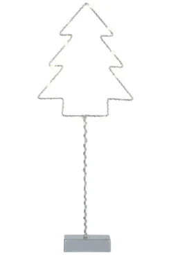 WIRY GRAN Bordsdekoration 16cm 12LED Grå