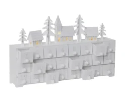 YULETIDE Adventskalender Stugby 22,5cm Vit